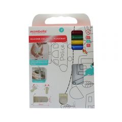 แผ่นรองจานซิลิโคนมัมเบล่ารูปรถพร้อมสีสำหรับเด็ก 4 แท่ง /Mombella Car Reusable Silicone Coloring Plate Mat 