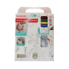 แผ่นรองจานซิลิโคนมัมเบล่ารูปสวนสัตว์พร้อมสีสำหรับเด็ก 4 แท่ง /Mombella Zoo Reusable Silicone Coloring Plate Mat 