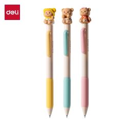 DELI BUTTER BEAR PEN GEL (HY820) 0.5MM. (BLACK INK)
