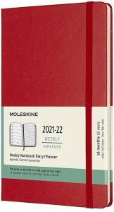 2021-2022 MOLESKINE 18M WEEKLY PLANNER RED HARD 