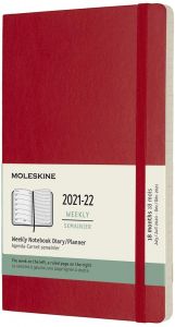 2021-2022 MOLESKINE 18M WEEKLY PLANNER RED SOFT 