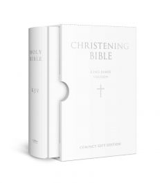 HOLY BIBLE (KJV) WHITE COMPACT CHRISTENING EDITION