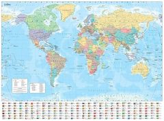 COLLINS WORLD WALL PAPER MAP (Y2024)