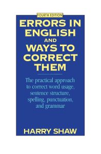 ERRORS IN ENGLISH AND WAYS TO CORRECT THEM