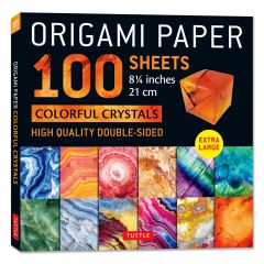 ORIGAMI PAPER 8 1/4 IN x 100: COLORFUL CRYSTALS (EXTRA LARGE DOUBLE-SIDED)